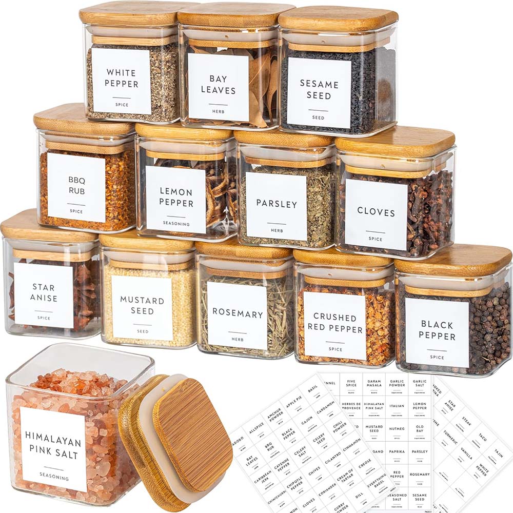 Meal Prep Glass Containers With Lids - 5oz Glass Jars Set with Spice