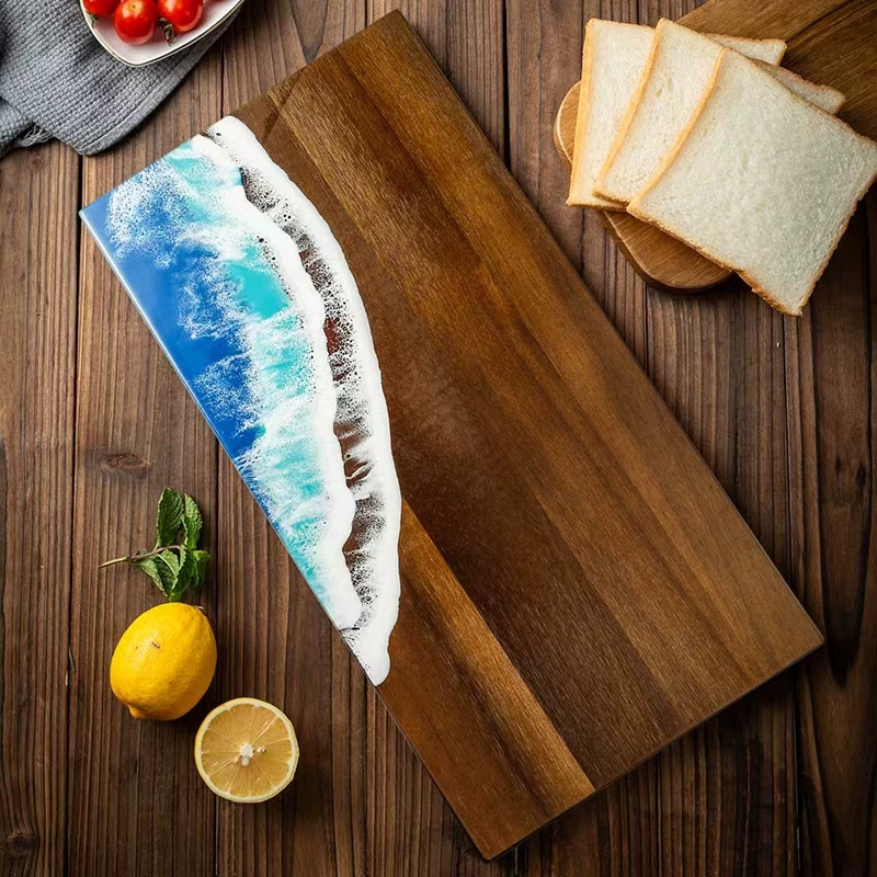 Meal Prep Cutting - Acacia Wood Cutting Board with Epoxy