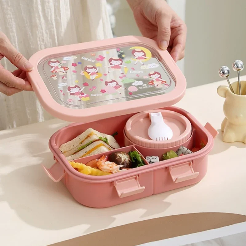 Meal Prep Tupperware - Cartoon Lunch Box of Students Sealed