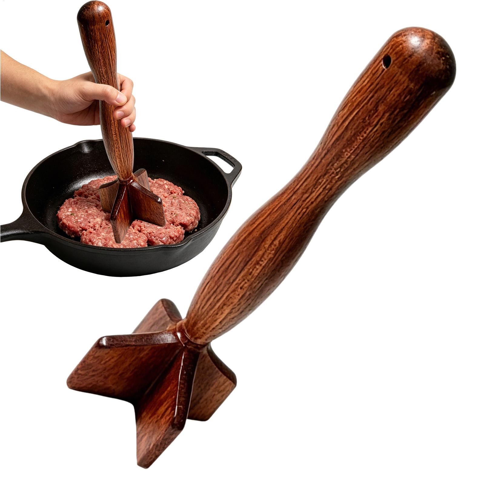 Meal Prep With Ground Beef - Wooden Meat Chopper Hamburger Masher Smasher