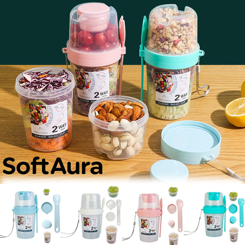 Meal Prep Tupperware - SoftAura Breakfast On The Go Cups