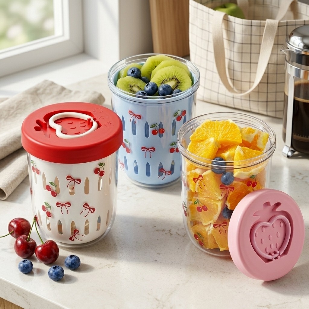 Meal Prep Yogurt - Plastic Salad Container with Lid Strainer