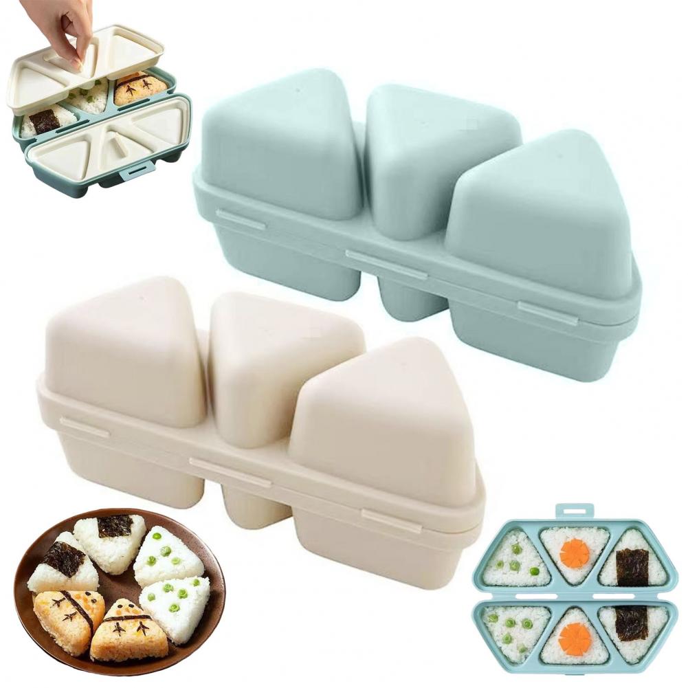 Meal Prep With Rice - 6-Cavity Triangle Onigiri Mold Bento Box