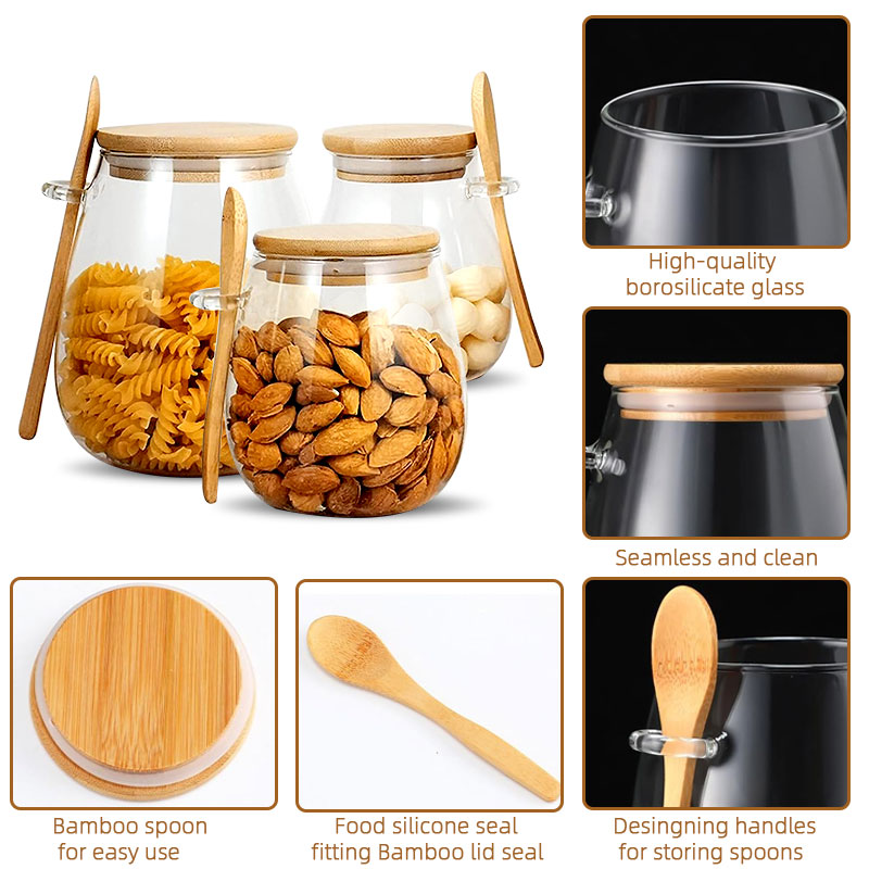 34oz sealed glass jar with spo - đánh giá và giá Meal Prep Glass Containers With Lids