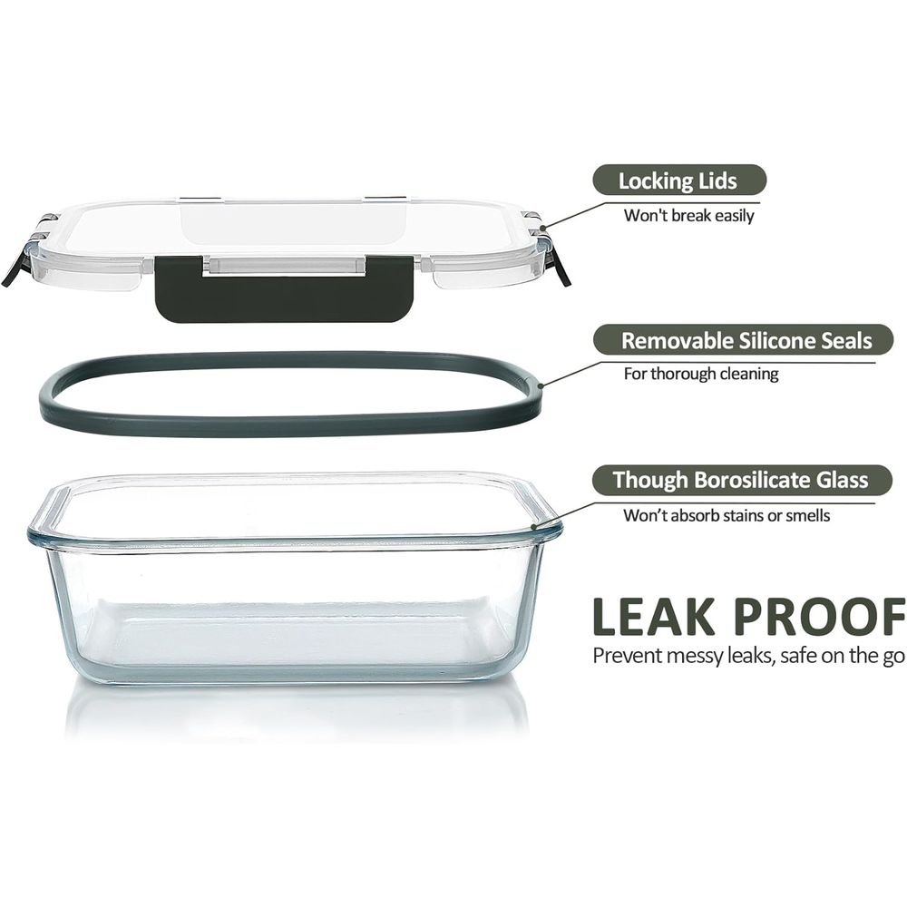 24-Piece Glass Food Storage Co - đánh giá và giá Meal Prep Glass Containers With Lids