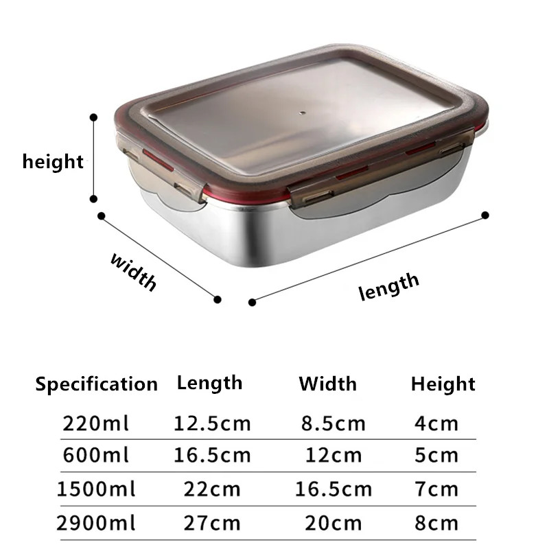 304 Stainless Steel Food Lunch - đánh giá và giá Meal Prep Tupperware