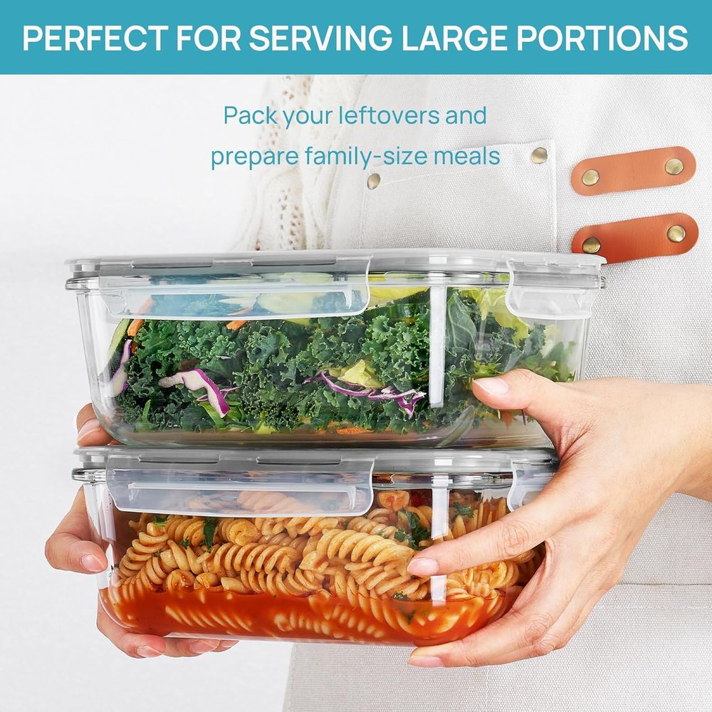 1860ml/63oz Large Glass Storag - đánh giá và giá Meal Prep Glass Containers With Lids