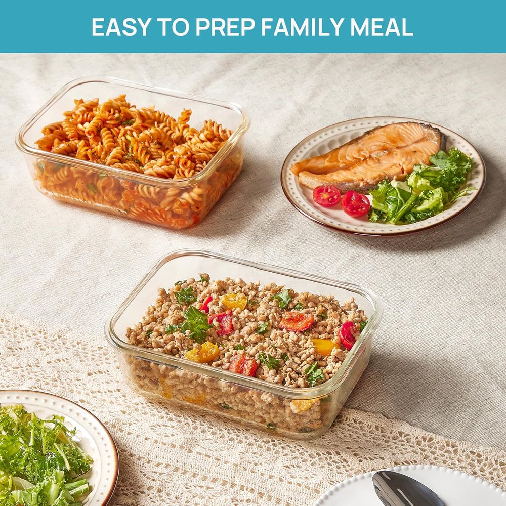 1860ml/63oz Large Glass Storag - đánh giá và giá Meal Prep Glass Containers With Lids