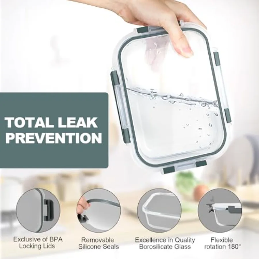 10 Pack Glass Meal Prep Contai - đánh giá và giá Meal Prep Glass