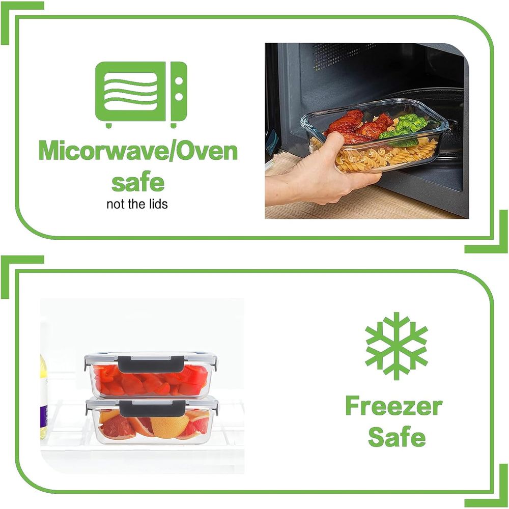 10 Pack Borosilicate Glass Mea - đánh giá và giá Meal Prep Glass Containers With Lids