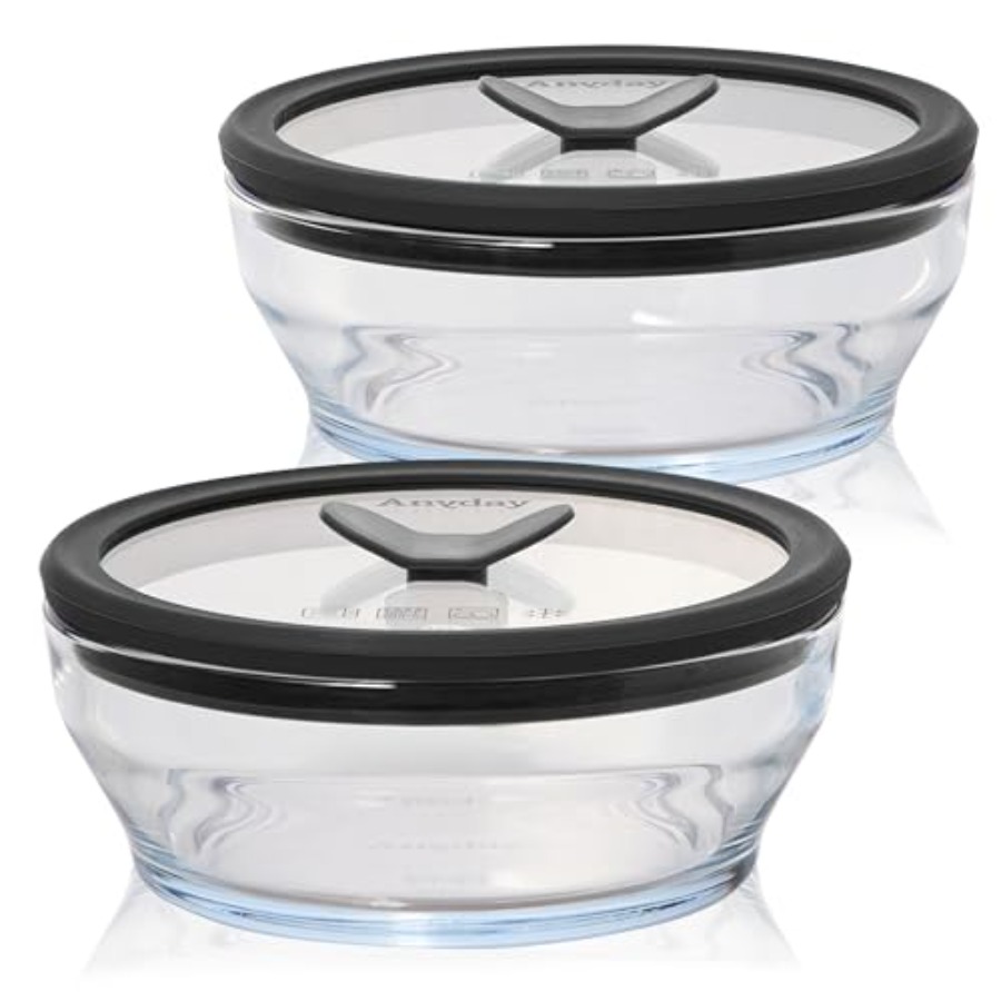 2-Pack 2-Cup Glass Food Storag - đánh giá và giá Meal Prep Glass