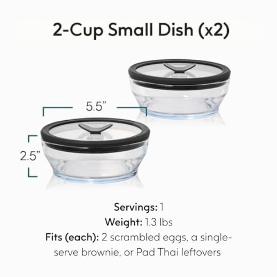 2-Pack 2-Cup Glass Food Storag - đánh giá và giá Meal Prep Glass