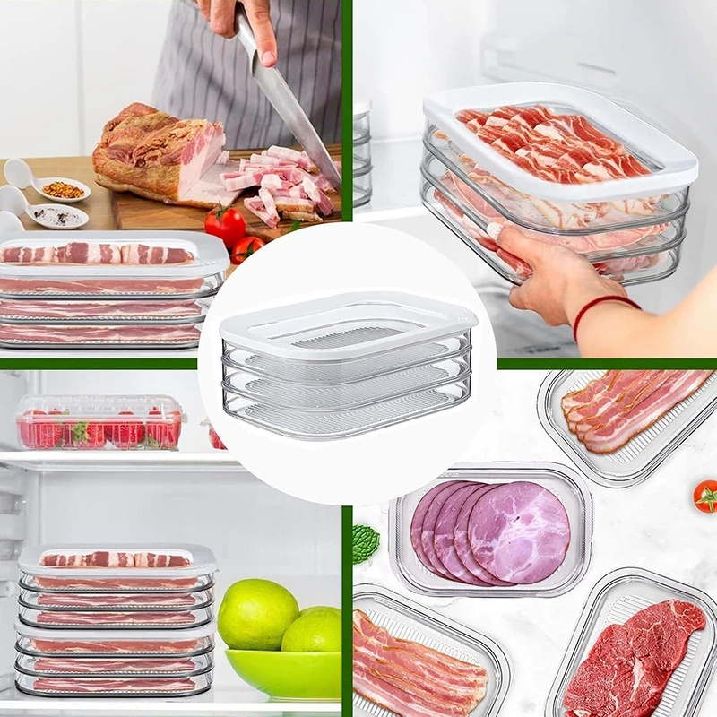 Clear Lid Stackable Refrigerat - đánh giá và giá Meal Prep Cutting