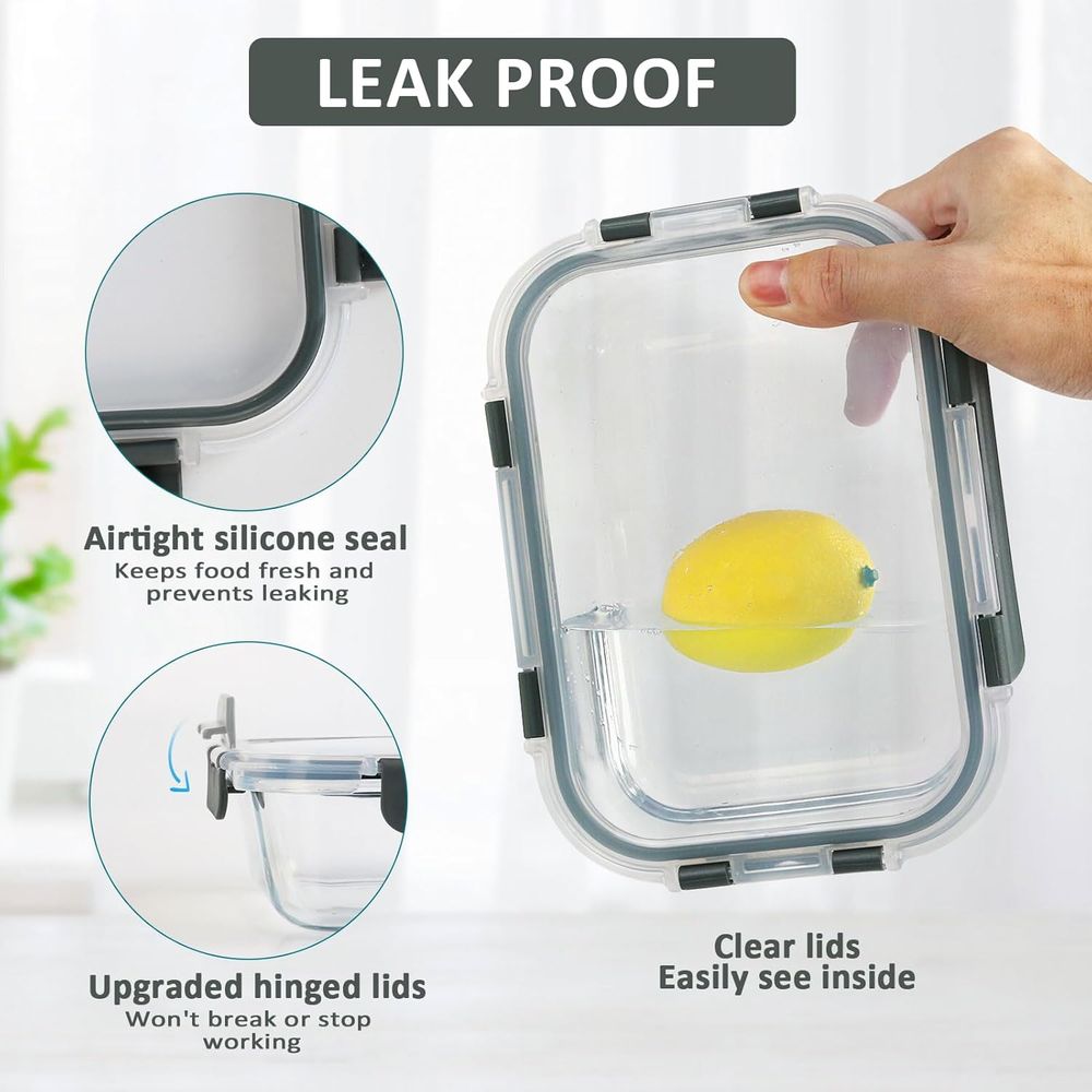 8-Pack, 30 oz Glass Meal Prep  - đánh giá và giá Meal Prep Glass Containers With Lids