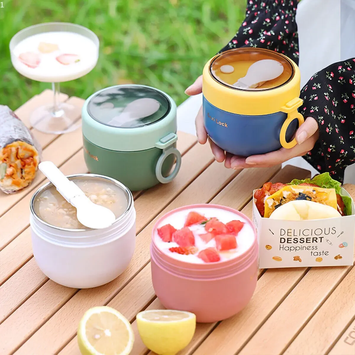 600ml/800ml  Breakfast Cups wi - đánh giá và giá Meal Prep Yogurt