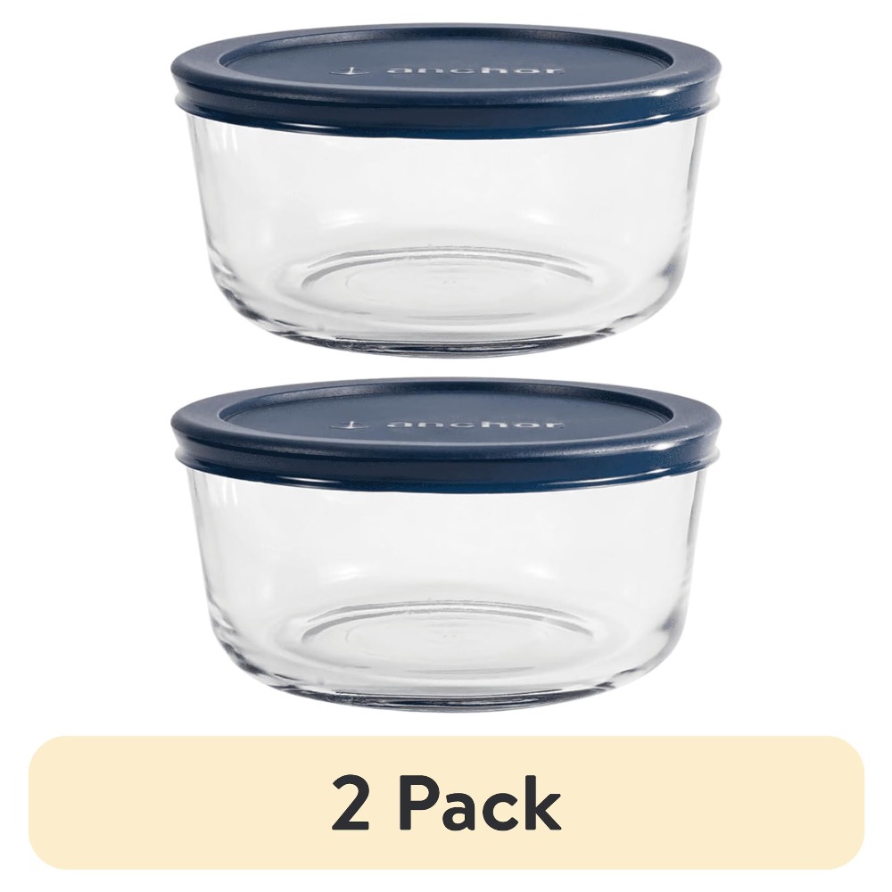 2 Pack Round Glass Food Storag - đánh giá và giá Meal Prep Glass Containers With Lids