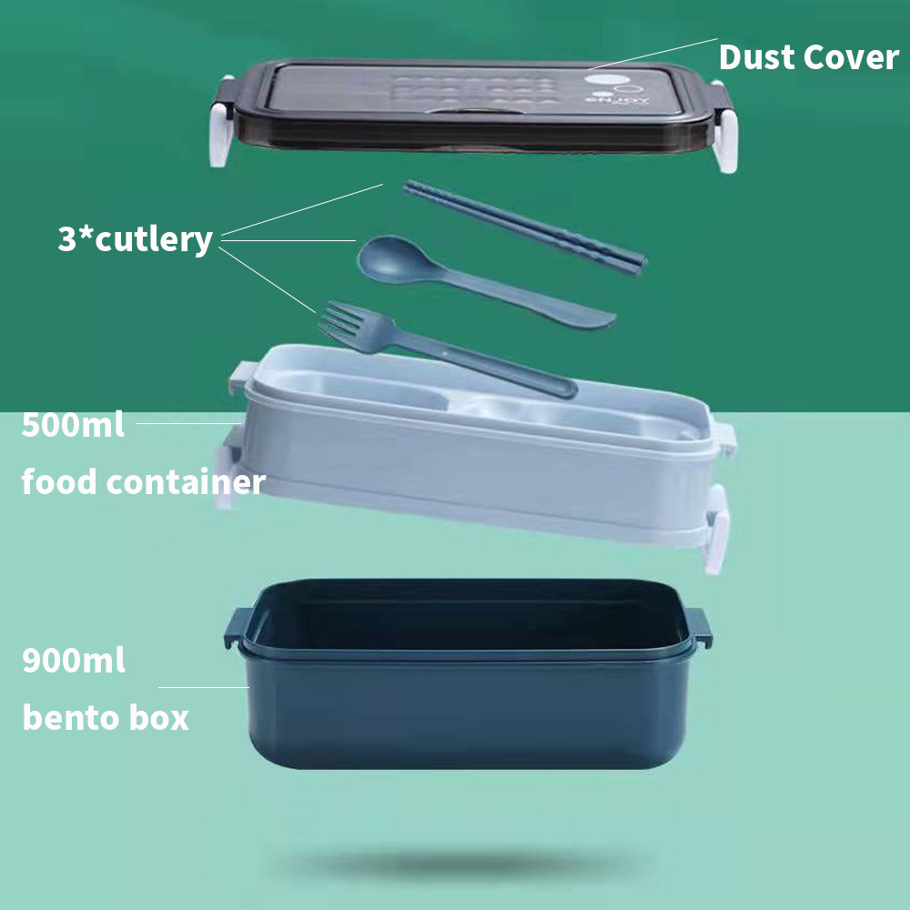 1pc 1400ml Double-layer Lunch  - đánh giá và giá Meal Prep Tupperware