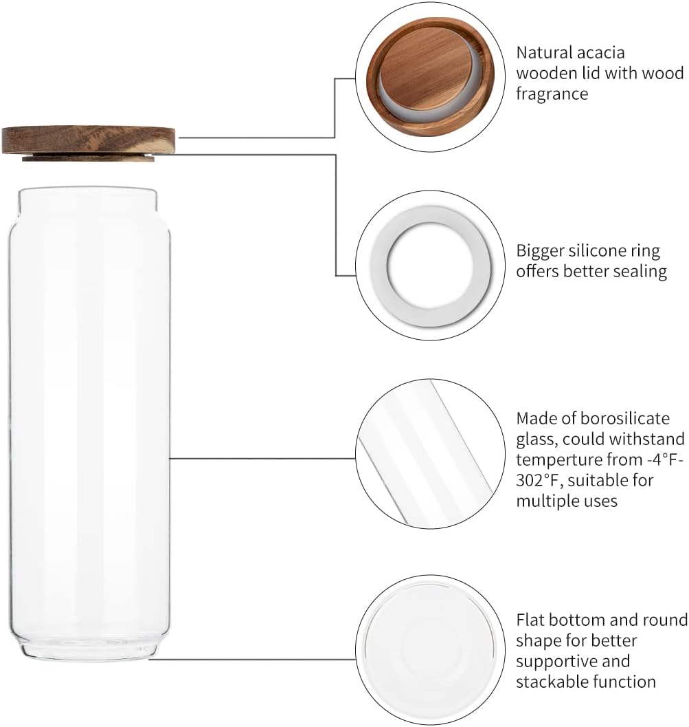 4 Pack 34 OZ Glass Jars with W - đánh giá và giá Meal Prep Glass Containers With Lids